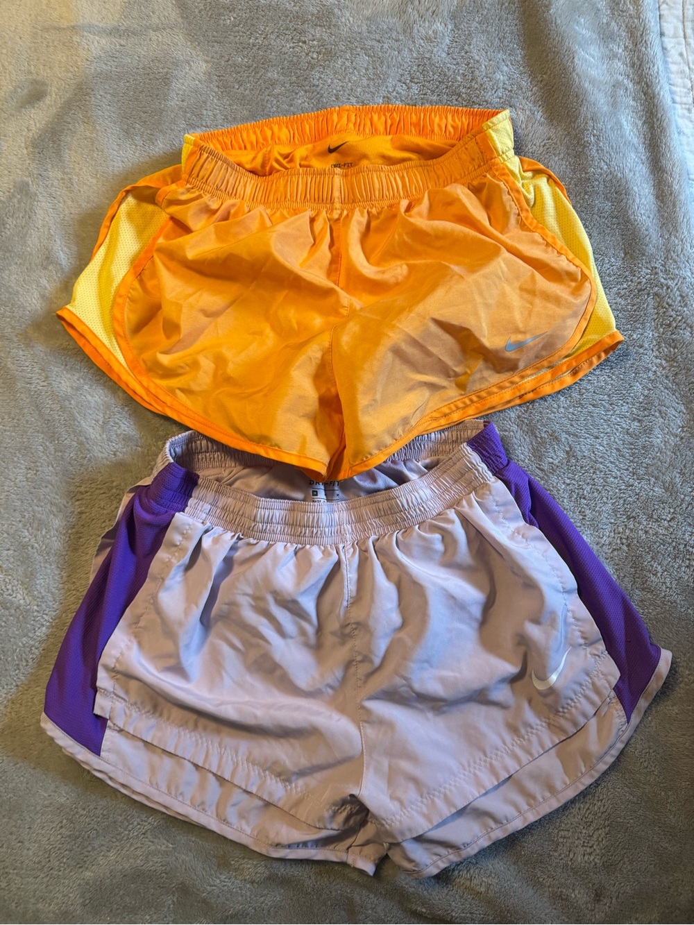 Nike Women's Athletic Shorts — Orange & Light Purple